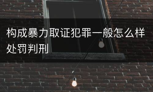 构成暴力取证犯罪一般怎么样处罚判刑