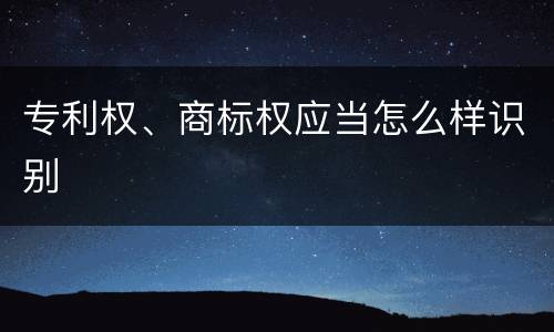 专利权、商标权应当怎么样识别