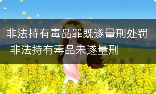 非法持有毒品罪既遂量刑处罚 非法持有毒品未遂量刑