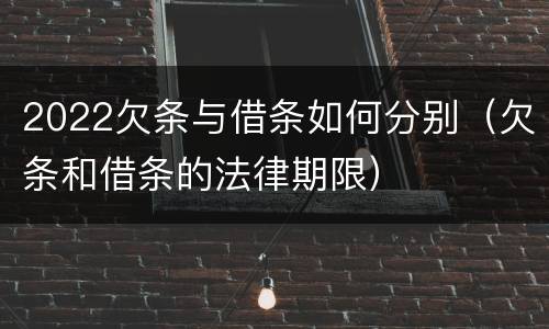 2022欠条与借条如何分别（欠条和借条的法律期限）