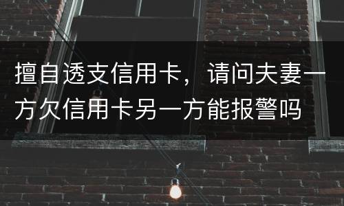 擅自透支信用卡，请问夫妻一方欠信用卡另一方能报警吗