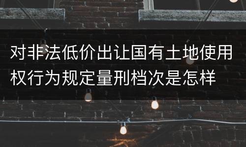 对非法低价出让国有土地使用权行为规定量刑档次是怎样