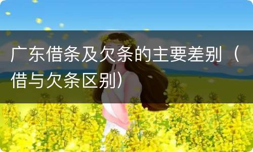 广东借条及欠条的主要差别（借与欠条区别）