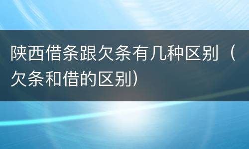 陕西借条跟欠条有几种区别（欠条和借的区别）