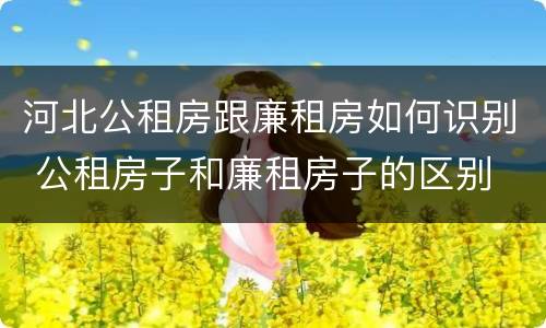 河北公租房跟廉租房如何识别 公租房子和廉租房子的区别