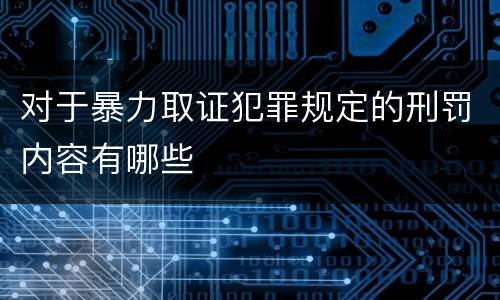 对于暴力取证犯罪规定的刑罚内容有哪些
