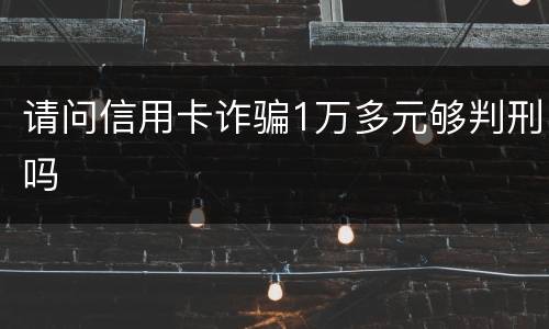 请问信用卡诈骗1万多元够判刑吗