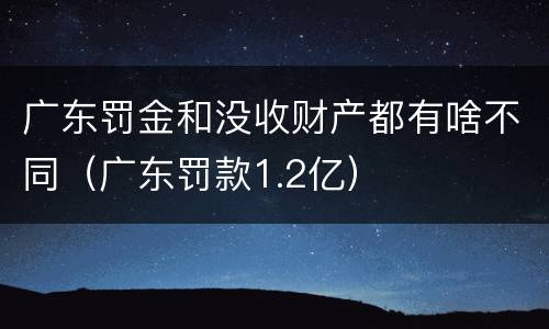 广东罚金和没收财产都有啥不同（广东罚款1.2亿）