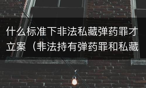 什么标准下非法私藏弹药罪才立案（非法持有弹药罪和私藏弹药罪）