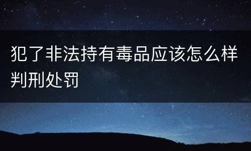 犯了非法持有毒品应该怎么样判刑处罚