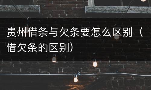 贵州借条与欠条要怎么区别（借欠条的区别）
