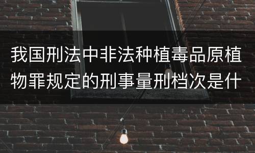 我国刑法中非法种植毒品原植物罪规定的刑事量刑档次是什么
