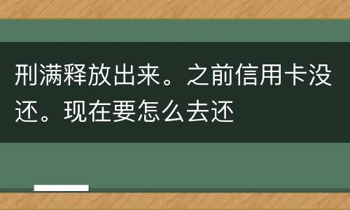 刑满释放出来。之前信用卡没还。现在要怎么去还