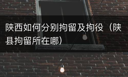 陕西如何分别拘留及拘役（陕县拘留所在哪）