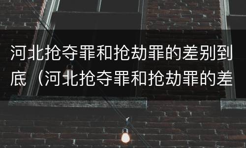 河北抢夺罪和抢劫罪的差别到底（河北抢夺罪和抢劫罪的差别到底多大）