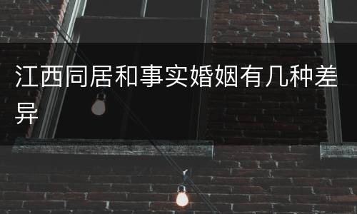 江西同居和事实婚姻有几种差异