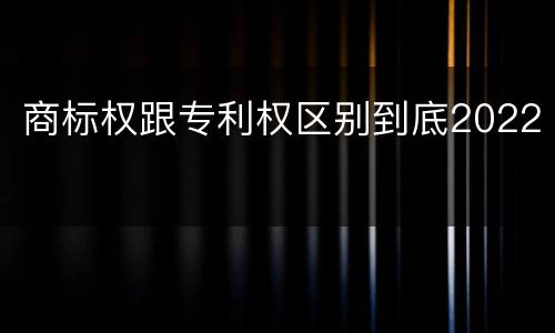 商标权跟专利权区别到底2022