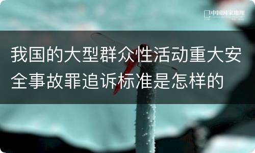 我国的大型群众性活动重大安全事故罪追诉标准是怎样的