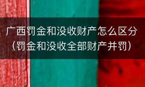广西罚金和没收财产怎么区分（罚金和没收全部财产并罚）