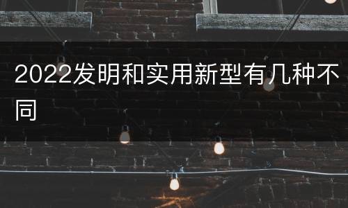 2022发明和实用新型有几种不同