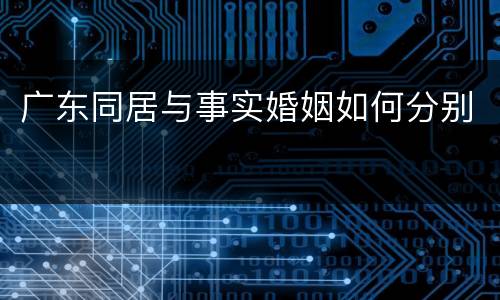 广东同居与事实婚姻如何分别