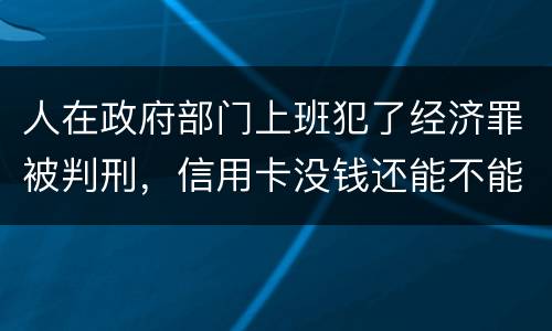 人在政府部门上班犯了经济罪被判刑，信用卡没钱还能不能向银行申请延缓还款期限