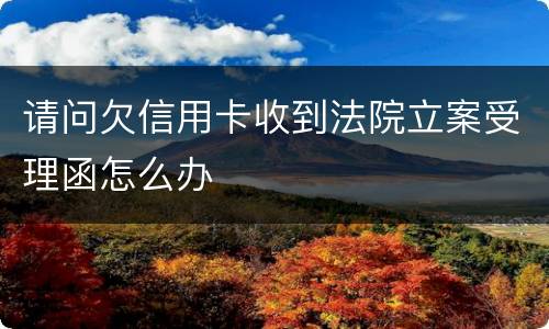 请问欠信用卡收到法院立案受理函怎么办