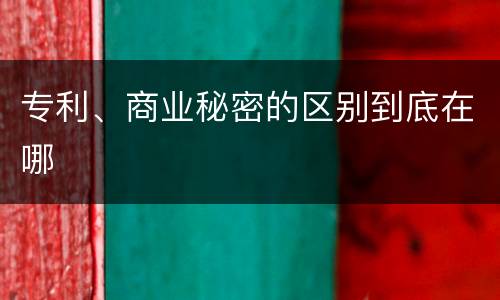 专利、商业秘密的区别到底在哪
