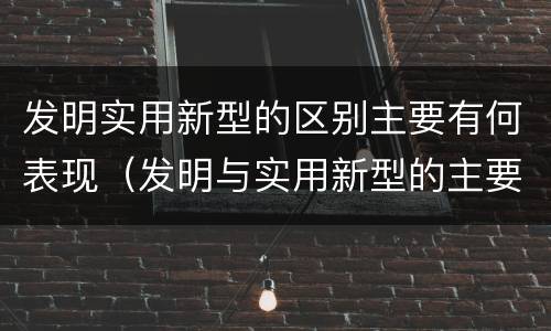 发明实用新型的区别主要有何表现（发明与实用新型的主要区别）