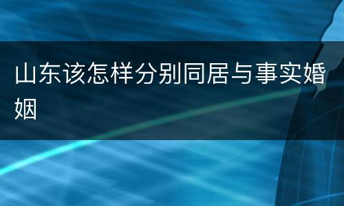 山东该怎样分别同居与事实婚姻