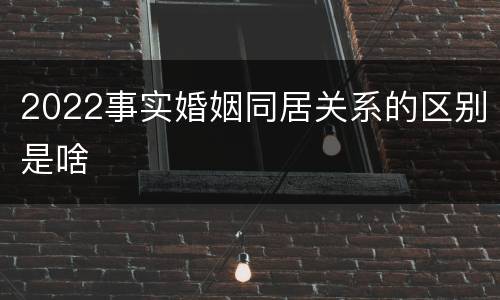 2022事实婚姻同居关系的区别是啥