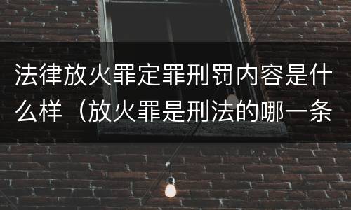 法律放火罪定罪刑罚内容是什么样（放火罪是刑法的哪一条）