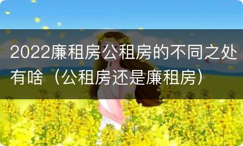 2022廉租房公租房的不同之处有啥（公租房还是廉租房）