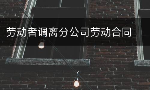 劳动者调离分公司劳动合同