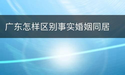 广东怎样区别事实婚姻同居