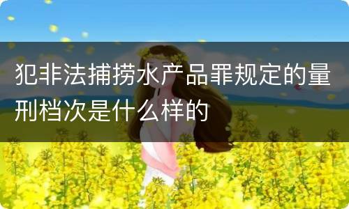 犯非法捕捞水产品罪规定的量刑档次是什么样的