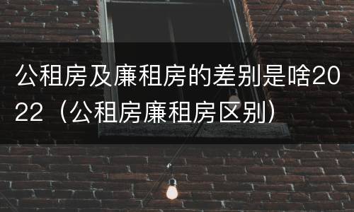 公租房及廉租房的差别是啥2022（公租房廉租房区别）