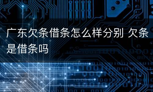 广东欠条借条怎么样分别 欠条是借条吗