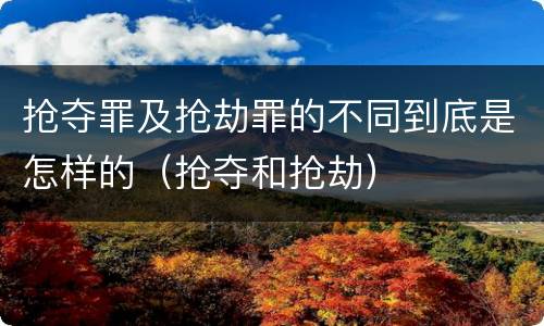 抢夺罪及抢劫罪的不同到底是怎样的（抢夺和抢劫）