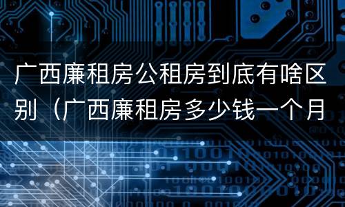 广西廉租房公租房到底有啥区别（广西廉租房多少钱一个月）