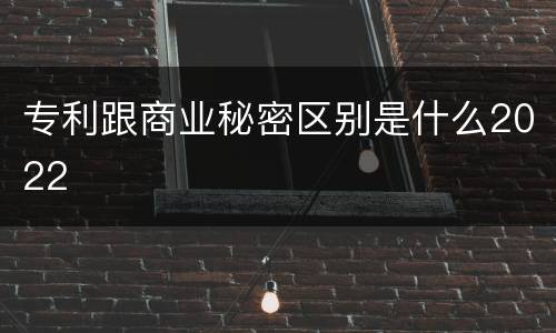 专利跟商业秘密区别是什么2022