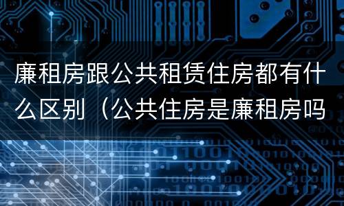 廉租房跟公共租赁住房都有什么区别（公共住房是廉租房吗）