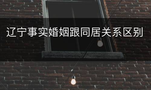 辽宁事实婚姻跟同居关系区别