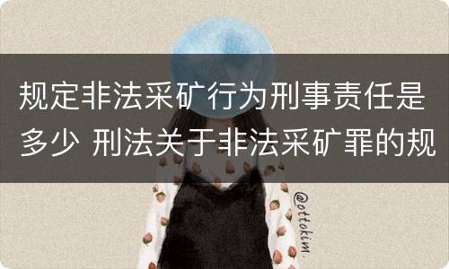 规定非法采矿行为刑事责任是多少 刑法关于非法采矿罪的规定