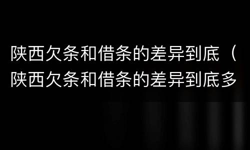 陕西欠条和借条的差异到底（陕西欠条和借条的差异到底多大）