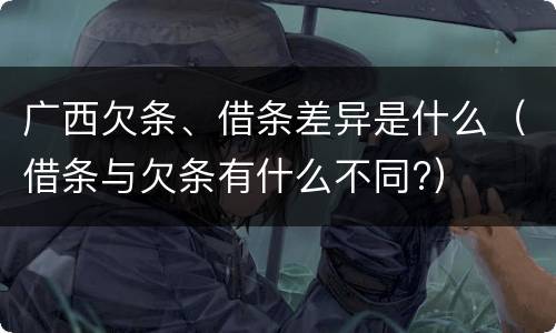 广西欠条、借条差异是什么（借条与欠条有什么不同?）