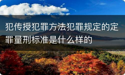 犯传授犯罪方法犯罪规定的定罪量刑标准是什么样的