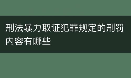 刑法暴力取证犯罪规定的刑罚内容有哪些