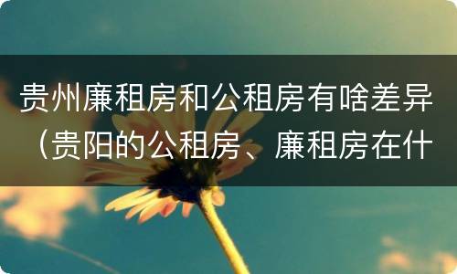 贵州廉租房和公租房有啥差异（贵阳的公租房、廉租房在什么地方?）