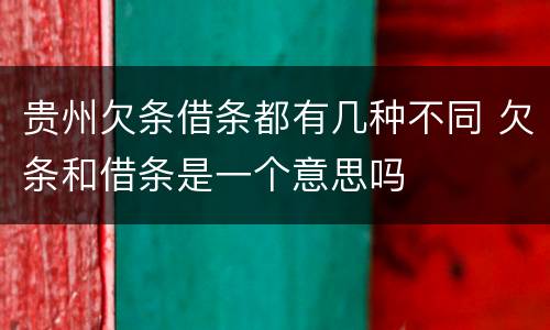 贵州欠条借条都有几种不同 欠条和借条是一个意思吗